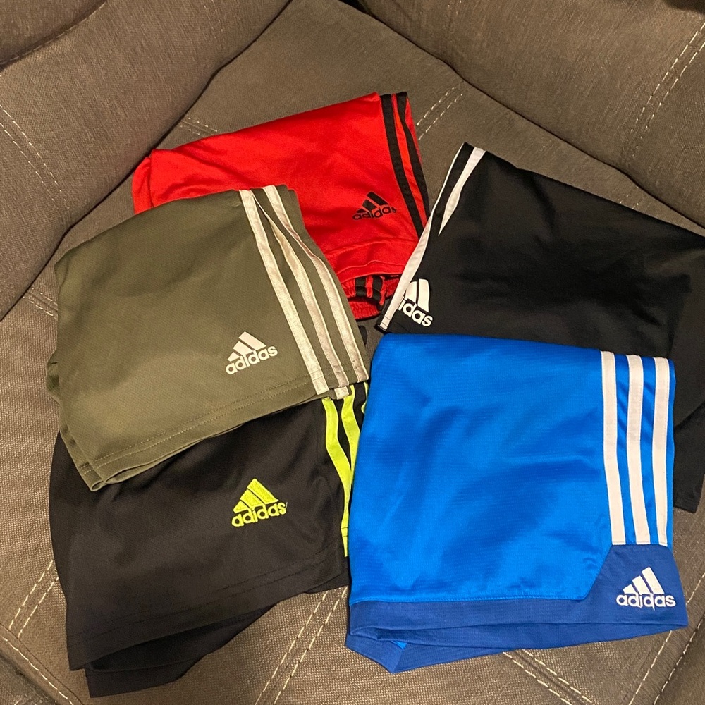 Adidas Active Kids Shorts - Bundle of 5 Blue, Black, Olive and Red